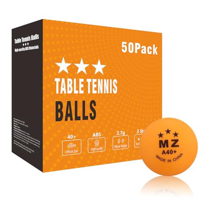 High Bounce & Durable ABS Mat Colored 3 Star Ping Pong Balls 4 Trainning,Party Games,Pet Cats Toys - style: pack of 50 - orange