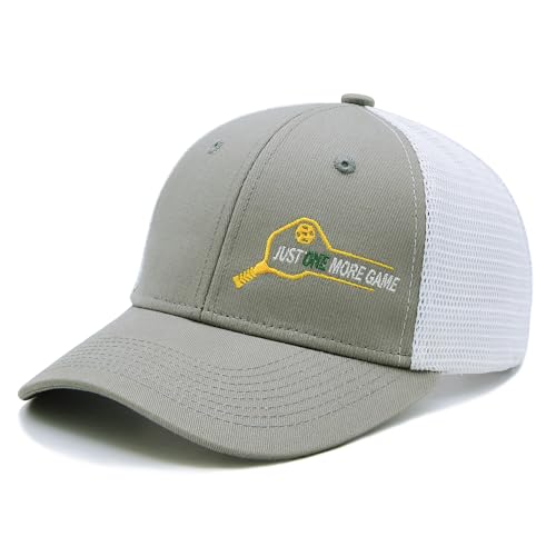 Pickleball Hat for Men Women, Embroidered Mesh Snapback Trucker Baseball Cap, Gifts for Pickleball Lovers
