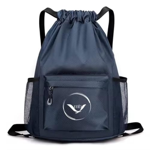 MockingBird Extra Large Drawstring Backpack Blue |Gym Bag with Wet & Dry Compartment| Basketball Bag Sackpack for Men Women |Sports Bag Backpack for Swim Soccer Accessories Essentials - color: Blue