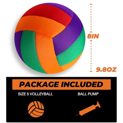 Soft Indoor Volleyballs for Girls Youth Beginners Trainer Fabric Light First Learning Volleyballs Safe Quiet Practicing Inside the House Birthday Easter Gifts - color: Colorful