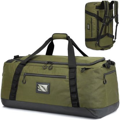 100L Extra Large Travel Duffle Bag Backpack for Men, 3 in 1 Sports Duffel Bags W/Adjustable Shoulder Strap & Dividers Gym Equipment/Gear Weekend Overnight Bag for Trip Camping Hiking, XL Green - color: Green