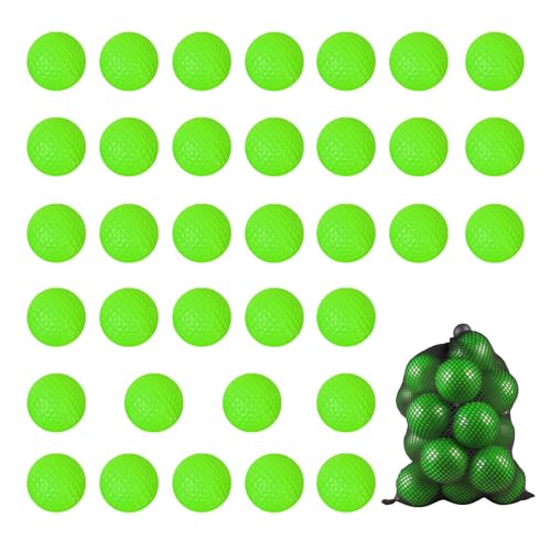 Foam Golf Practice Balls (Pack of 20/Pack of 35),Realistic Feel and Limited Flight Practice Golf Balls for Backyard,Soft Training Golf Balls for Indoor or Outdoor - color: Green