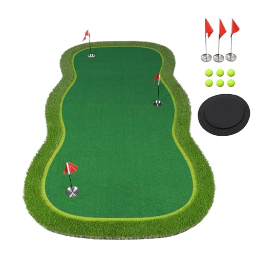 Golf Putting Green/Mat-Golf Training Mat- Professional Golf Practice Mat- Green Long Challenging Putter for Indoor/Outdoor - style: 4.8x8ft mat