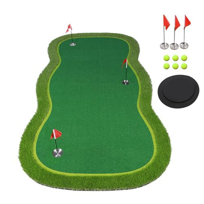 Golf Putting Green/Mat-Golf Training Mat- Professional Golf Practice Mat- Green Long Challenging Putter for Indoor/Outdoor - style: 4.8x8ft mat