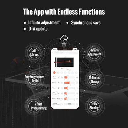 PONGBOT Table Tennis Robot with Net, Automatic Ping Pong Machine, E-Pad/APP Control, 396 Pre-Saved Ball Trajectories, Programmable Drills