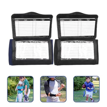 BESPORTBLE Football Wristbands Youth Adult: 2Pcs Football Wrist Playbook, Black Quarterback Play Wristbands for, Baseball, Softball, All Sports