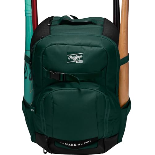 Rawlings | The Journey Player's Backpack Equipment Bag | Baseball/Softball | Multiple Colors - color: Dark Green