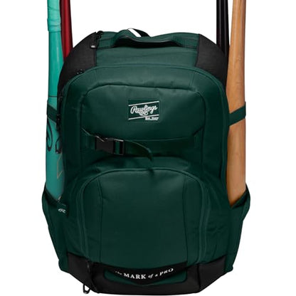 Rawlings | The Journey Player's Backpack Equipment Bag | Baseball/Softball | Multiple Colors - color: Dark Green