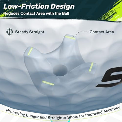 SAPLIZE Upgraded 4-Prong Golf Tees Plastic, 50/100/120/200 Pack (1-1/2", 2-3/4'', 3-1/4"), Engineered to Reduce Friction & Side Spin, Unique Golf Gifts for Golfers - color: Green (100pcs, 3-1/4'') & Purple (50pcs, 2-3/4'') & White (50pcs, 1-1/2'')