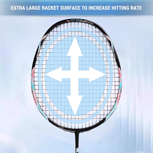Badminton Rackets,Badminton Racket Set,Both Offensive and Defensive,Composite Carbon Ultra Light 82g Professional Training Racket,Including 2 Rackets,2 Shuttlecocks,and 1 Bag - color: FD-black