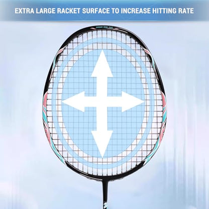 Badminton Rackets,Badminton Racket Set,Both Offensive and Defensive,Composite Carbon Ultra Light 82g Professional Training Racket,Including 2 Rackets,2 Shuttlecocks,and 1 Bag - color: FD-black
