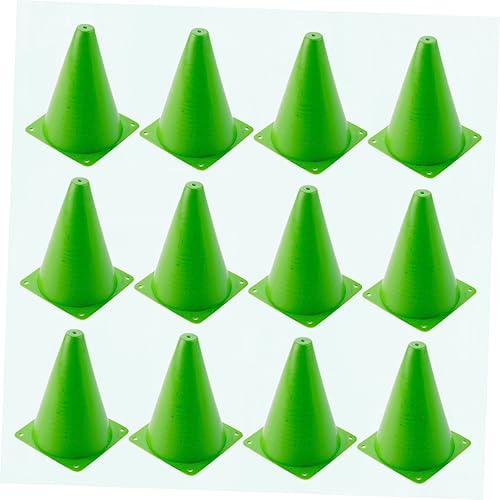 VANZACK 12pcs Soccer Training Cones Plastic Football Roadblock Markers for Agility Drills Sports Training and Outdoor Games Green