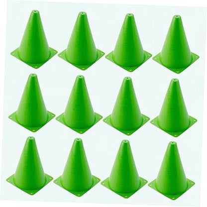 VANZACK 12pcs Soccer Training Cones Plastic Football Roadblock Markers for Agility Drills Sports Training and Outdoor Games Green