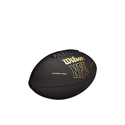 WILSON NFL Super Grip Composite Football - color: Black/Gold, size: Junior size (4th-6th grade; Ages 9-12)