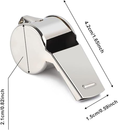 SANNIX 7 Pack Whistles, Coaches Whistles with Lanyard Sports Whistle Loud Crisp Sound Whistles for Referees Training Gyms Emergency - color: Silver