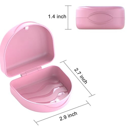 Orthodontic Mouthguard Case Dental Retainer Case-Pink - color: Pink