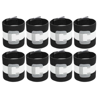 MECCANIXITY Soccer Captain Armband, Captain Arm Bands for Soccer Elastic Captain C Arm Band Sports Captain Armbands for Football Team Training Youth & Adult - color: Black/White