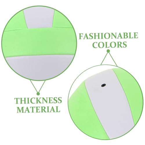 Hemoton Official Size 5 Soft Volleyball Indoor and Outdoor Training Ball Macaron Green White for Student Practice and Competition