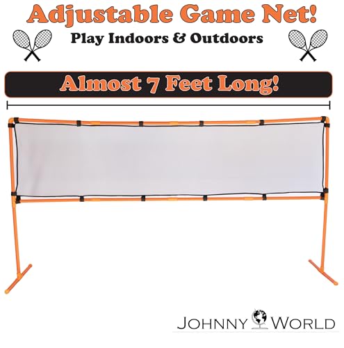 Play Sports Net for Kids - 82" x 44" - Portable Pickleball Badminton Tennis Volleyball Net for Indoor Outdoor - Multi-Game Play Equipment for Backyard Driveway – Orange