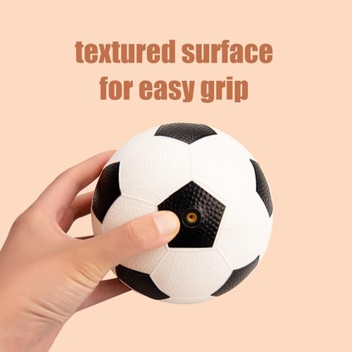 Soft Balls for Toddlers 1-3 3-5, Easy to Grip Toddler Toys 4 Pack 5" Small Balls & Pump - Mini Football Soccer Basketball Dodgeball - First Birthday Gift Baby Toys for Babies Boys Girls - color: 4 Inflatable Balls 5"