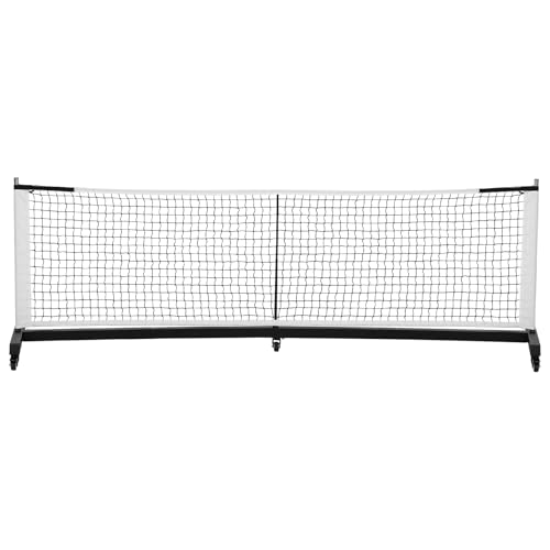 Heavy Duty Portable Pickleball Net System with Rolling Wheels, 22FT Professional Regulation Pickle Ball Game Net Stand, Lightweight Stable Design Ideal for Driveway Backyard Outdoor Tennis Practice