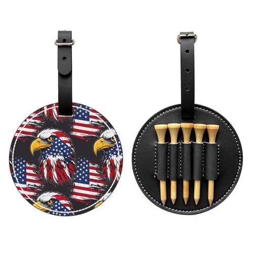 Leather Golf Tee Organizer with 5 Slots, Belt Clip for Bag Tag - color: Style (767)