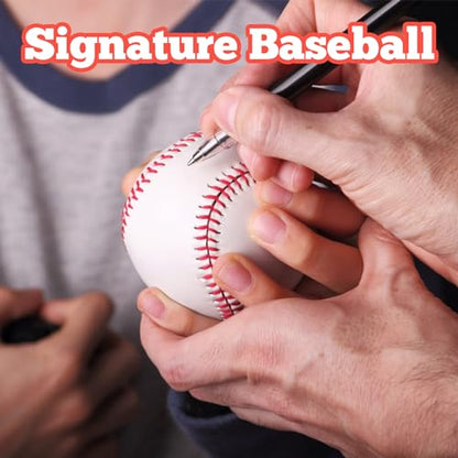 12 Pack Standard Size T-Ball Training Baseballs - Youth/High School Baseball Bulk Practice Balls, Rubber Filling - 100% Faux Leather Soft Baseballs for Kids