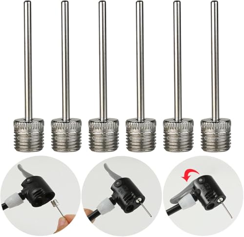 6Pcs Stainless Steel Balls Pumps Inflation Needle Air Inflate Pumps Needle for Basketball Soccer Balls Volleyball Balls Pumps Inflation Needle Basketball Football Air Pumps Accessories