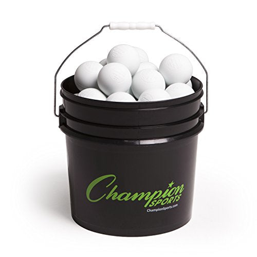 Champion Sports Lacrosse Balls Bucket - 36 Count NCAA & NFHS Certified Regulation Training & Game Balls - Yellow - color: White