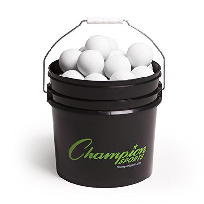 Champion Sports Lacrosse Balls Bucket - 36 Count NCAA & NFHS Certified Regulation Training & Game Balls - Yellow - color: White