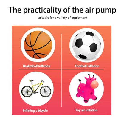 Portable Floor Bike Pump with Dual Presta & Schrader Valves – Includes Ball Needle for Inflating Balls & Tires, Heavy-Duty Air Pump for Bicycles, Mountain Bikes & Sports Equipment