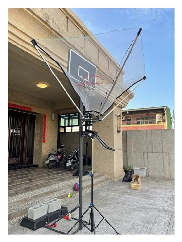 Basketball Shot Return Apparatus Upright Shooting Machine Easy to Carry Portable Hoop Attachment Adjustable Height