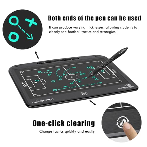 Electronic Soccer Coaching Board - 13.5 inch LCD Soccer Tactics Board with Stylus Pen, Soccer Coach Gifts, Training Equipment