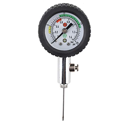 Stainless Steel Air Pressure 95g Easy Read Dial Needle Valve for Football Basketball Volleyball, Accurate Pressure Measurement Tool for Ball Inflation, Lightweight Portable Pump Pr