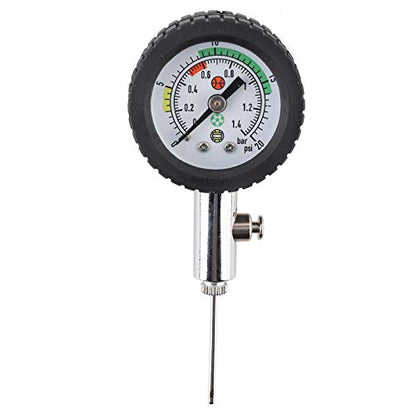 Stainless Steel Air Pressure 95g Easy Read Dial Needle Valve for Football Basketball Volleyball, Accurate Pressure Measurement Tool for Ball Inflation, Lightweight Portable Pump Pr