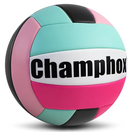 Soft Volleyball Ball Pink Size 5 for Teen Youth Girls Kids Beginners Team Skills Practicing Training Indoor Outdoor Water Play Beach Pool Volley Ball with Pump & Mesh Bag 2026