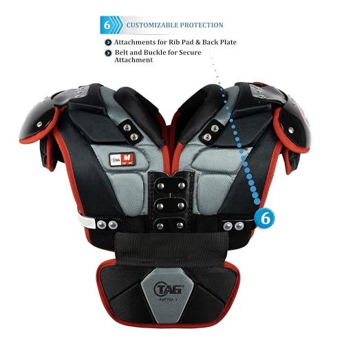 TAG Adult ALT4-910 Football Shoulder Pads for Quarterback and Wide Receiver