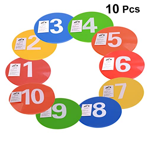 LIOOBO 10Pcs Reusable Soccer Training Markers Roadblock Plates for Sports Drills Durable Football Supplies Non Slip Agility Field Equipment