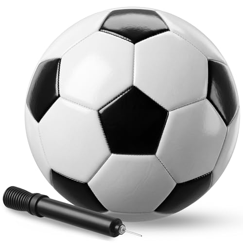 PlayBolt Soccer Ball Size 2 with Pump - Black & White Training Practice & Match Ball for Kids & Toddlers (Pack of 1 or 4) - size: 1-Pack