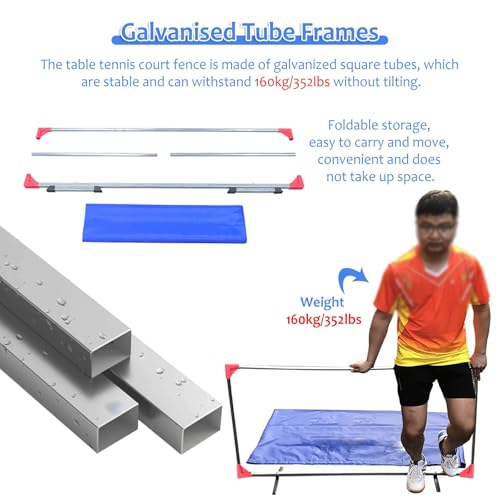 Table Tennis Surround Temporary Wall, Removable Training Fence. Table Tennis Court Surround Barrier, 420D Oxford Cloth Fence for Blocked Areas and Enhanced Play，（B） - color: B
