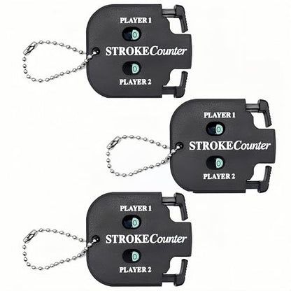 3pcs Portable Golf Stroke Counters, Mini Square Design Score Keeper Hanging Rope Stroke Counter, 2 Player Clicker for Golf Training Competitions &