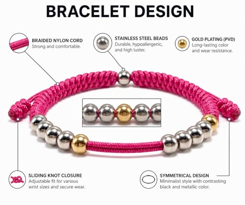 Golf Counter Bracelet, 10 Bead Handmade Score Counter, Adjustable Stainless Steel Beads, Easy Stroke Counting Accessory for Men and Women