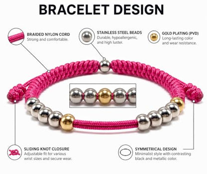 Golf Counter Bracelet, 10 Bead Handmade Score Counter, Adjustable Stainless Steel Beads, Easy Stroke Counting Accessory for Men and Women
