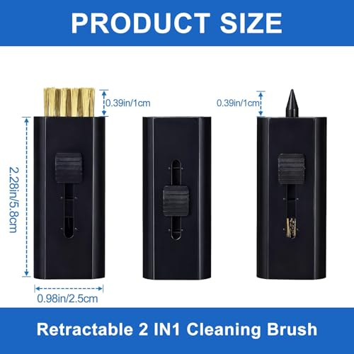 4-Pack Retractable Golf Club Cleaner Brush – Portable Double-Sided Groove Cleaner, Mini Pocket Tool for Men & Women Golfers - color: Black&White