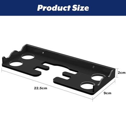 Cosmos Table Tennis Paddle Holder Ping Pong Paddle Wall Mount Shelf Rack Ping Pong Racket Display Stand Holding 2 Pcs Paddles and 4 Balls for Storing in Recreation Room Game Court - color: Solid Black