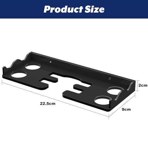 Cosmos Table Tennis Paddle Holder Ping Pong Paddle Wall Mount Shelf Rack Ping Pong Racket Display Stand Holding 2 Pcs Paddles and 4 Balls for Storing in Recreation Room Game Court - color: Solid Black