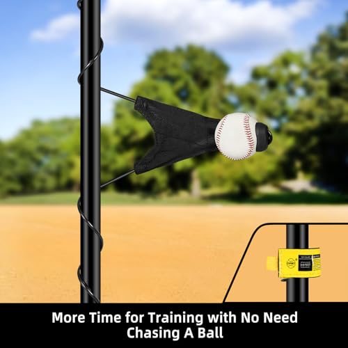 Batting Swing Trainer for Baseball and Softball, Portable Baseball Hitting Trainer, Solo Training Equipment for Beginners to Pros, Easy to Setup
