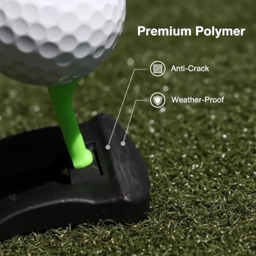 4PCS Turf Base V3, Hinged Turf Tee for Artificial Turf, Unbreakable Golf Tees for Simulator, Pre-Cut Tee Variety Packs & Golf Tee Holder for Artificial Turf, Indoor Outdoor Home Training