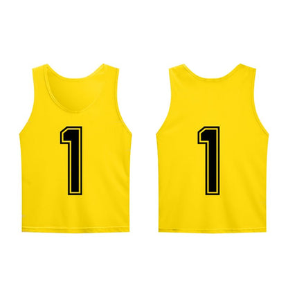 Set of 12 (1-12) Numbered Pinnies/Scrimmage Vest/Team Practice Jerseys for Children Youth Adult