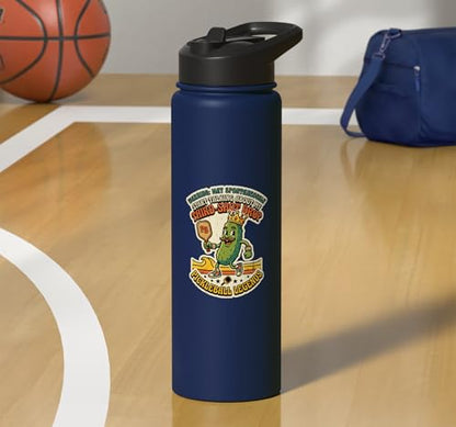 Third-Shot Drop Ironic Pickleball Hobby Player Stainless Steel Insulated Water Bottle - color: Navy Blue
